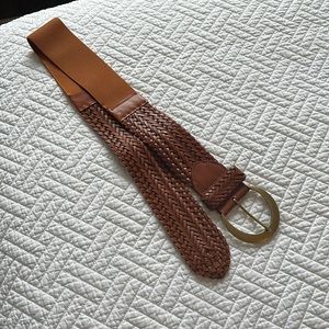Anthropologie Woven Leather Stretch Belt (Size M/L)